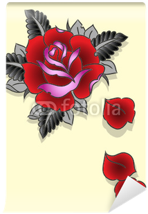 Rosa Stilizzata Tattoo (400x400), Png Download