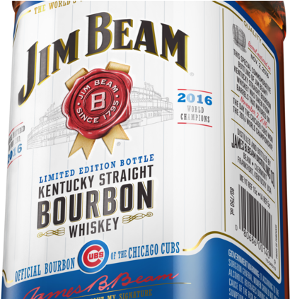 Jim Beam Is All In With The World Champion Chicago - Jim Beam Kentucky Straight Bourbon Whiskey 750ml (750x422), Png Download
