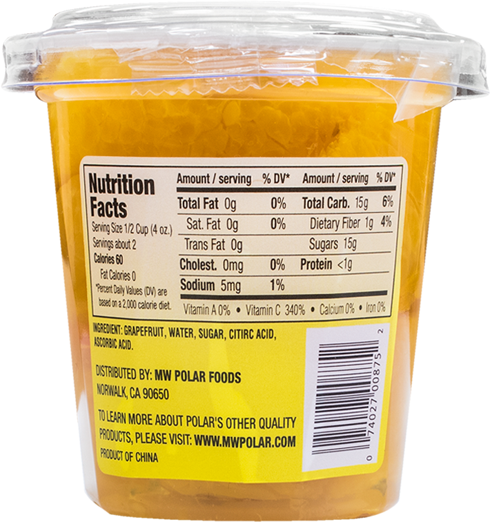 Grapefruit Cup In Light Syrup (1000x1000), Png Download