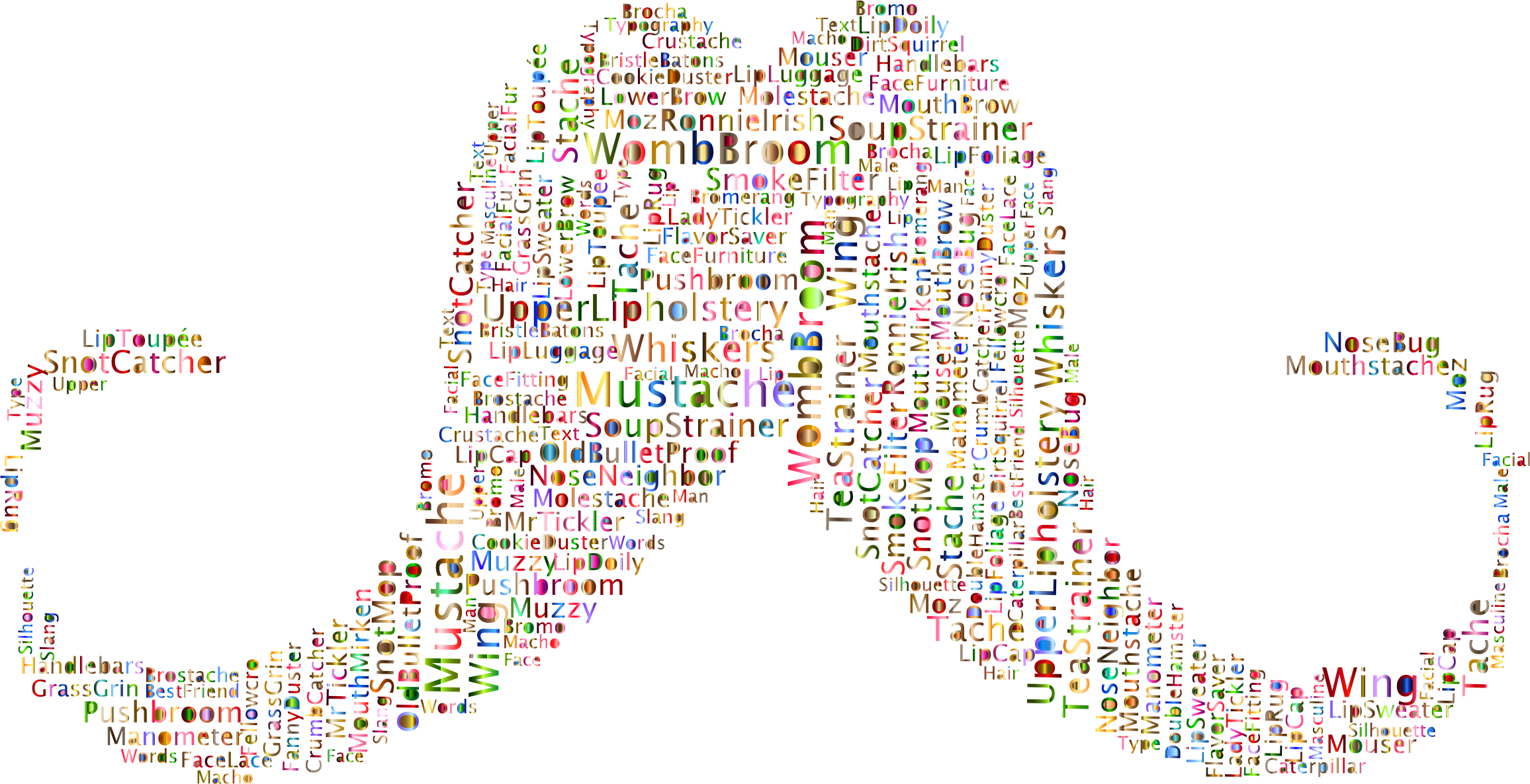 Moustache Mexican Mustache Transparent Background Source - Words With No Background (2312x1186), Png Download