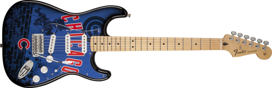 Fender Chicago Cubs Stratocaster - Fender American Stratocaster Hss Sunburst (890x288), Png Download