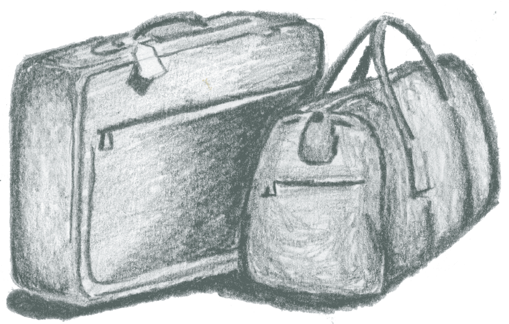 Luggage - Luggage Png Black And White (1034x658), Png Download