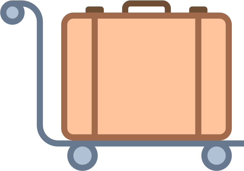 Luggagebags Suitcase Free Png Transparent Background - Luggage Trolley Clipart (1024x1024), Png Download