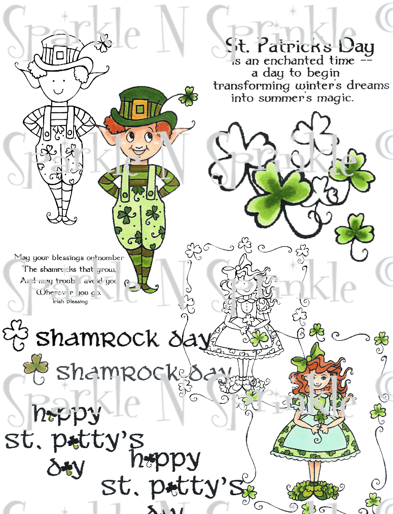 Irish Shamrocks Digital Stamp Set, Digi485mp - Reflet D Acide (816x1056), Png Download