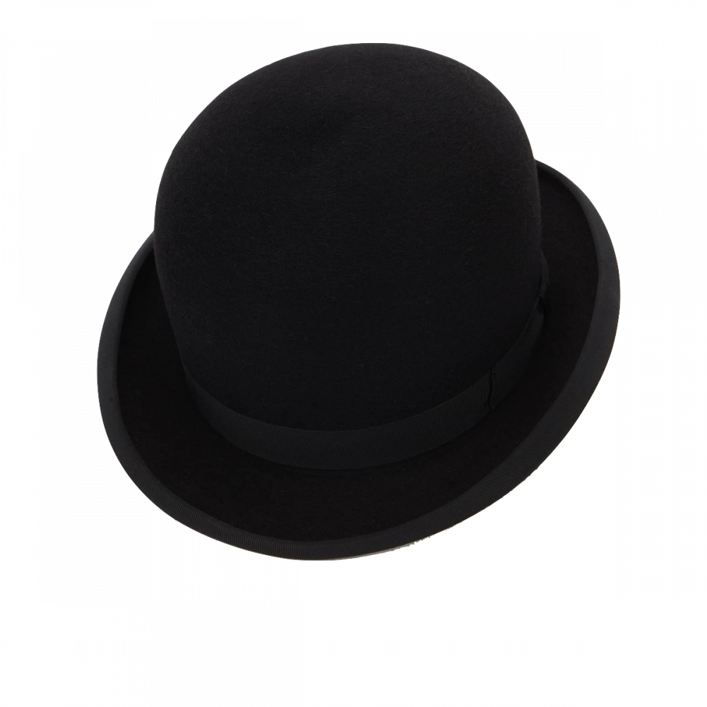 Hatters Black Town Bowler - Fedora (1160x1000), Png Download