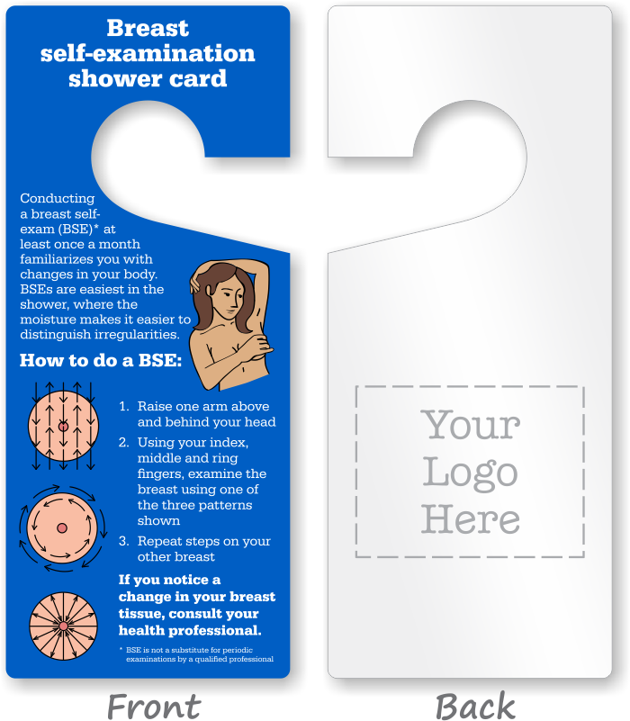 2 Sided Breast Self Examination Card Hang Tag - Number (800x800), Png Download
