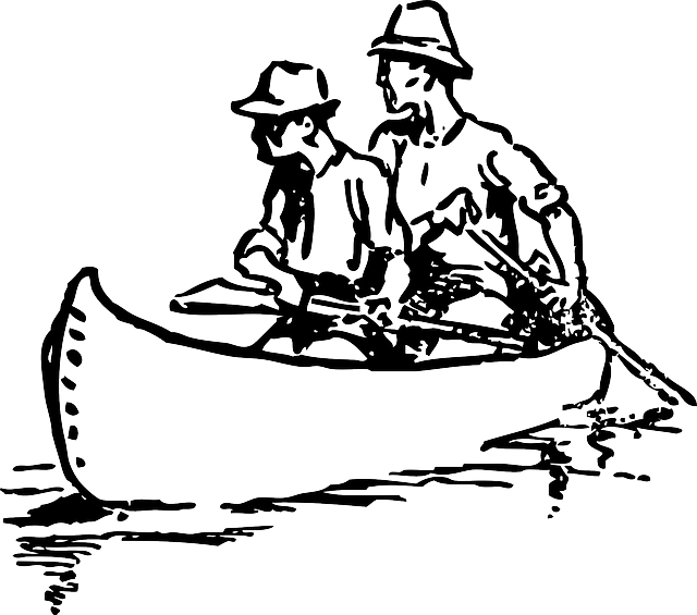 Canoe Clipart Canoe Drawing - People Rowing A Boat Drawing (640x565), Png Download