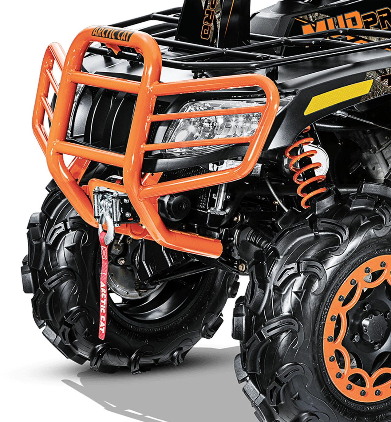 Heavy-duty Front U0026 Rear Bumpers - 2017 Arctic Cat Mud Pro (1360x1375), Png Download