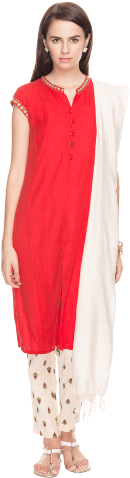 Womens Printed Salwar Suit - Red Phase Eight Dress (640x960), Png Download