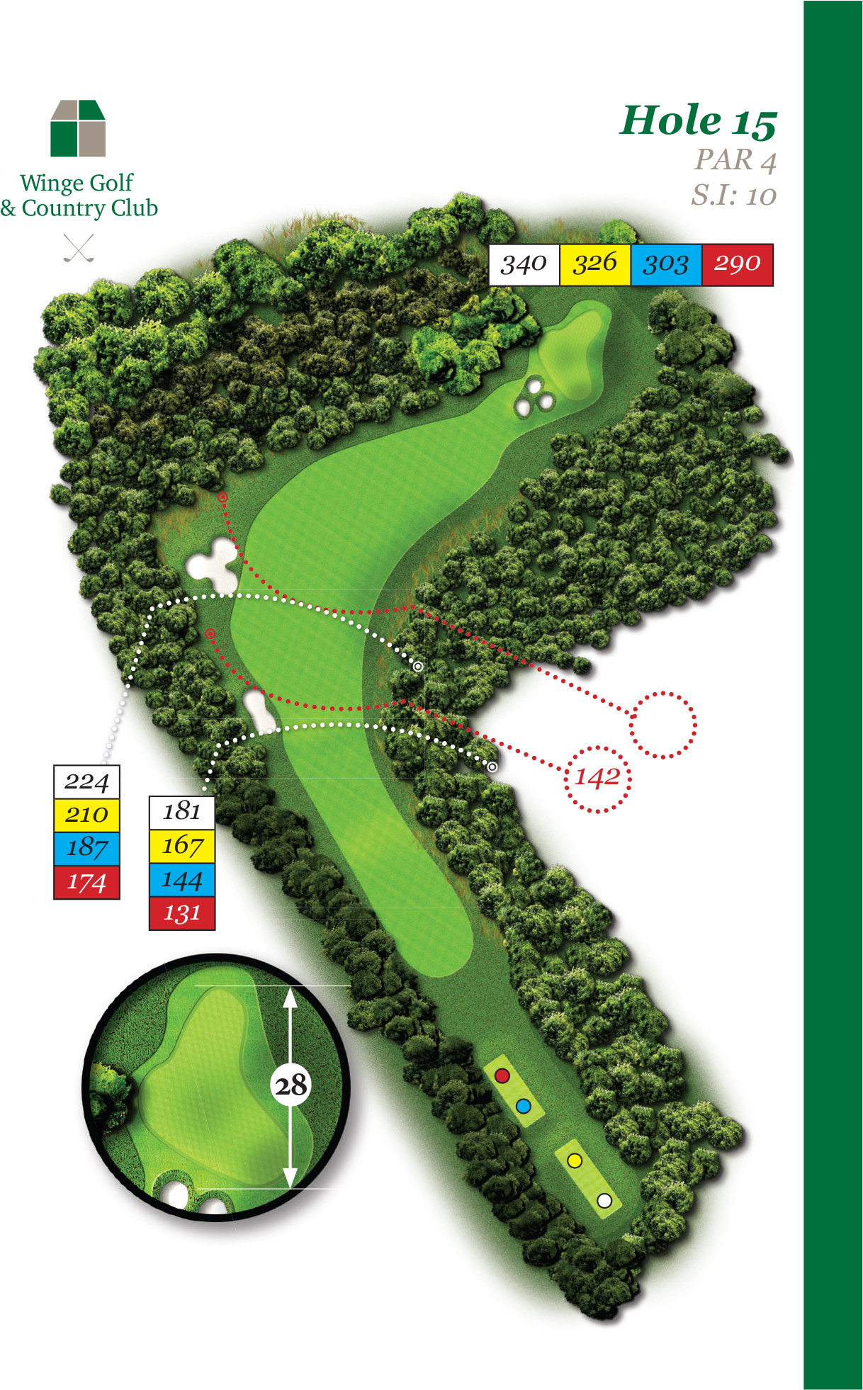Hole 15 Par 4 340m - Plan (1229x1969), Png Download
