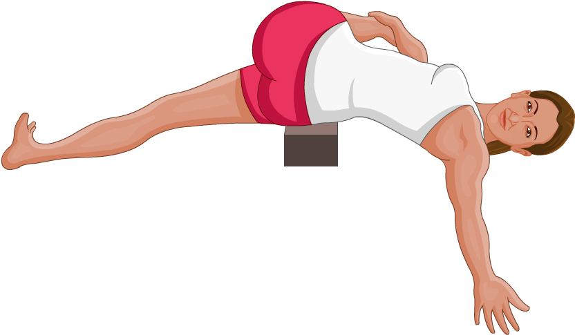 Reclined Spinal Twist Variation With A Block - Spinal Twist Variations (1024x1024), Png Download
