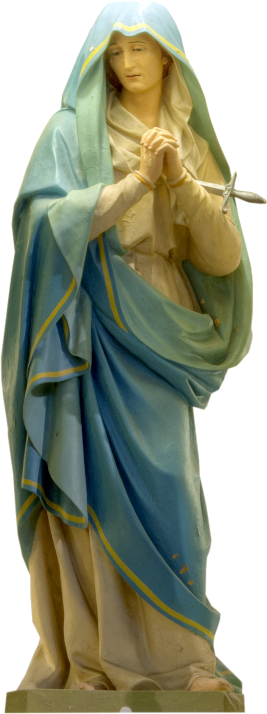 Mary, Humble Servant And Compassionate Mother, Pray - Statue (550x1476), Png Download