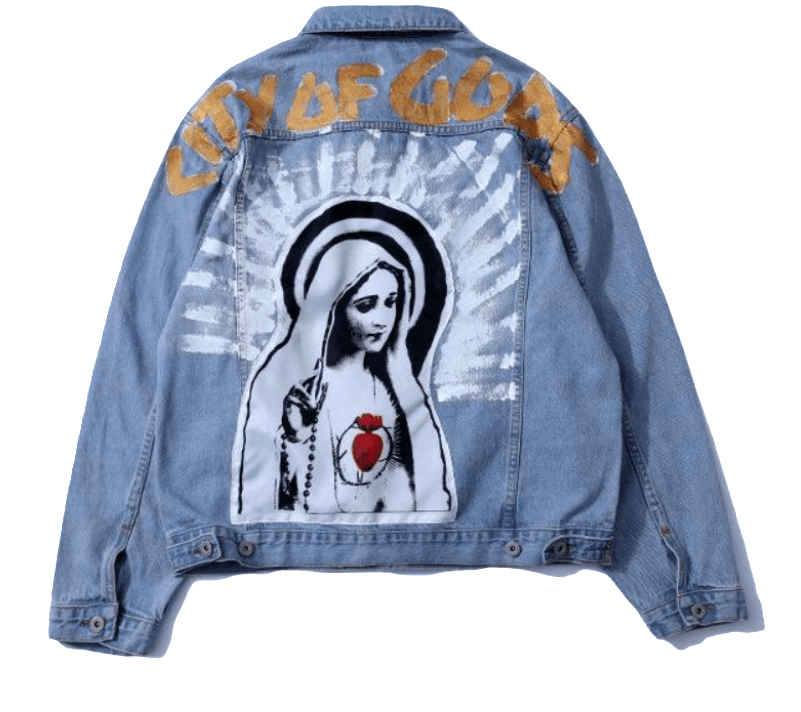 'mother Mary' Denim Jacket - City Of Gods Jacket (800x800), Png Download