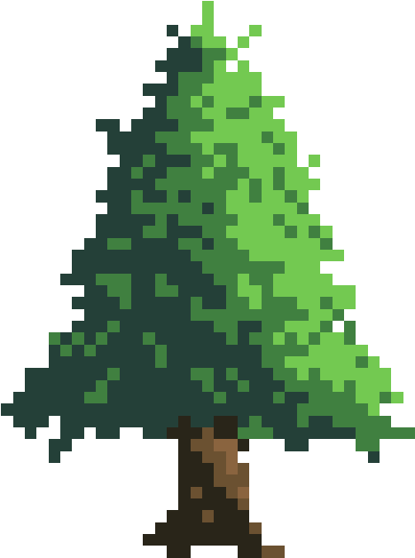 Pixel Tree Png (640x640), Png Download