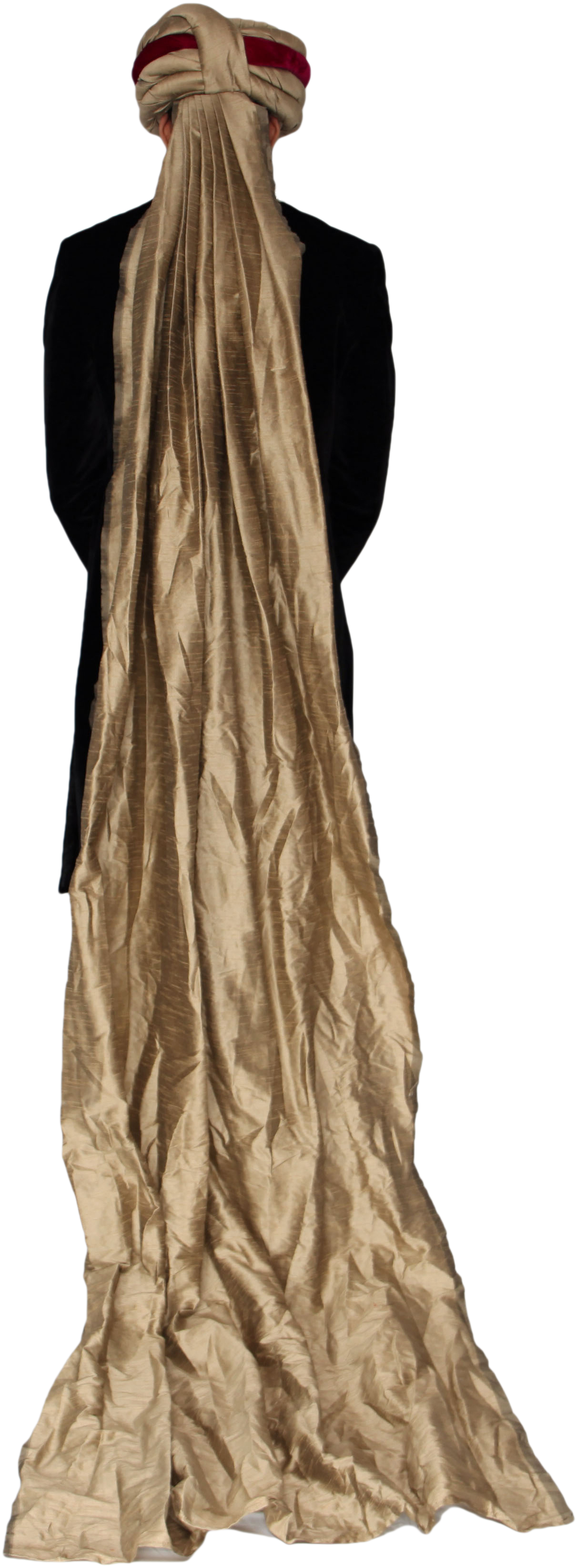 Plum And Champagne Turban Safa Hat - Gown (2352x3744), Png Download