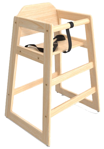 Chaise Haute Bébé En Bois (600x600), Png Download
