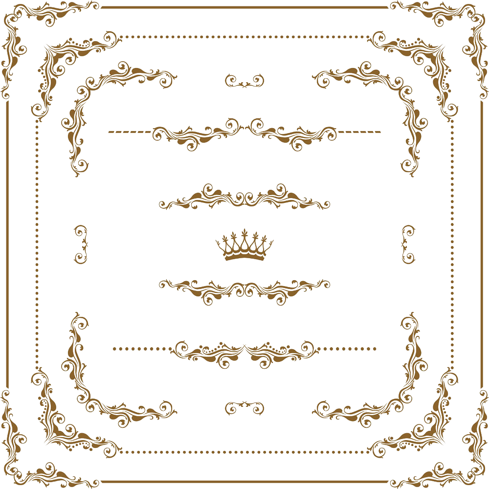 Picture Frame Vector Ornament Gold Png Free Photo Clipart - Vector Graphics (1000x1000), Png Download