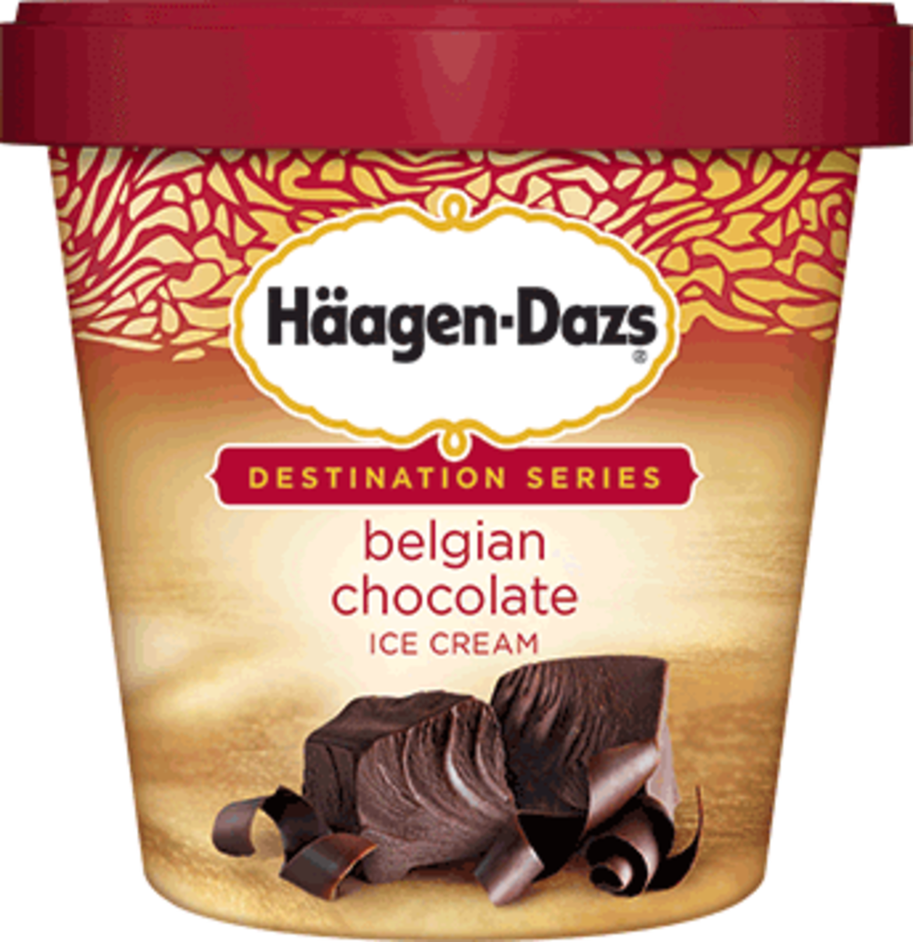 Haagen Dazs Belgian Chocolate - Haagen Dazs Strawberry (1000x1032), Png Download