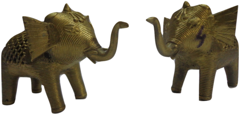 Handmade Brass Metal Dhokra Elephant Handicraft Made - Indian Elephant (600x560), Png Download