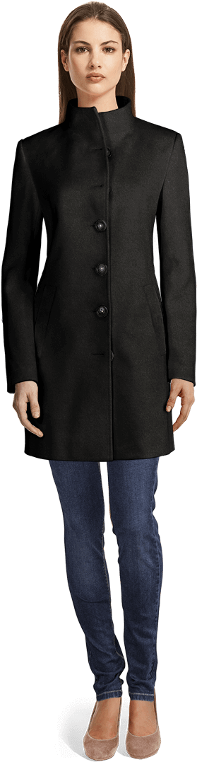 Funnel Collar Coat - Tight Fit Men Suit (390x1123), Png Download