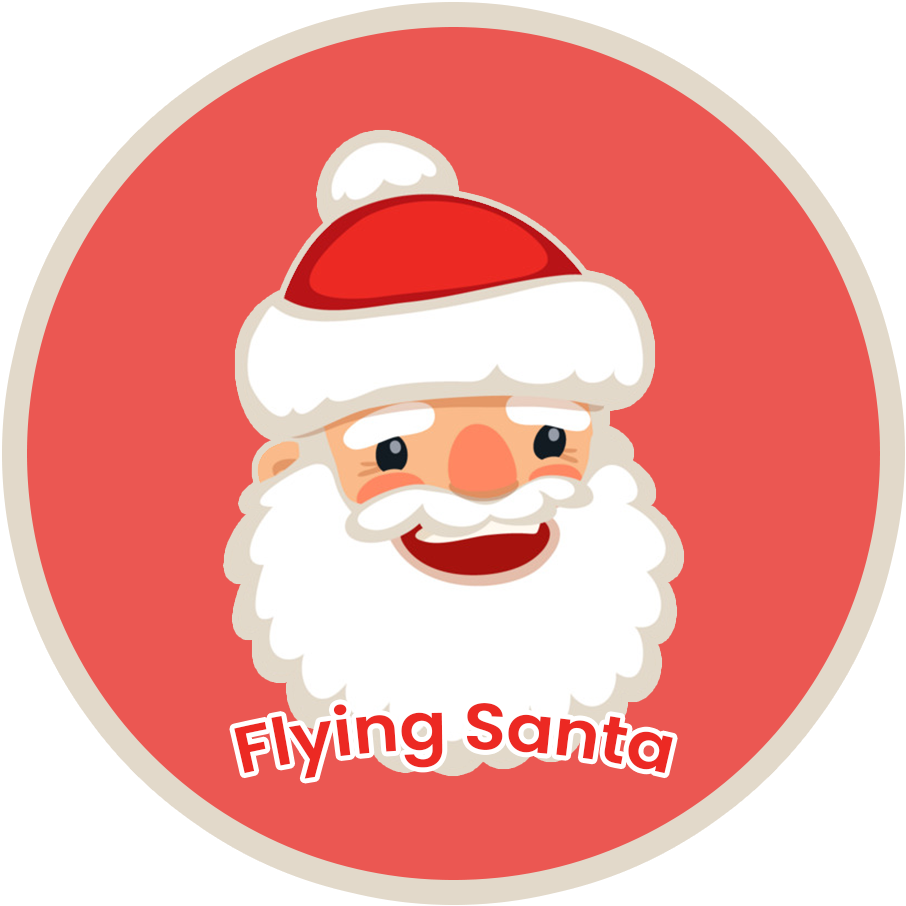 Flying Santa Flying Santa Flies All Your Favorite Christmas - Santa Claus (1000x1000), Png Download
