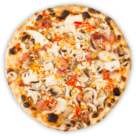 La Favorita Delivered - California-style Pizza (615x534), Png Download