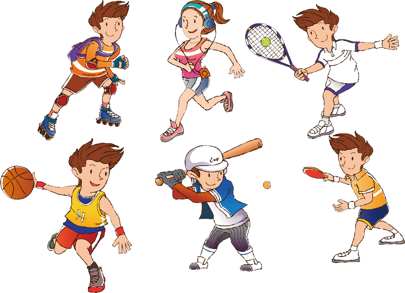 Cartoon Athlete Clip Art Athletes Transprent Png Ⓒ - Athletes Cartoon (1404x1038), Png Download