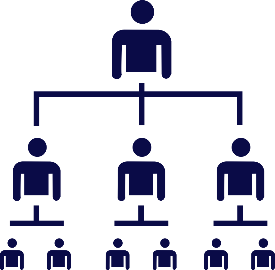 Organization - Org Chart Blue Icon (886x868), Png Download