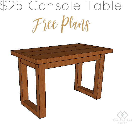 Come Check Out How To Build This $25 Console Table - Coffee Table (600x538), Png Download