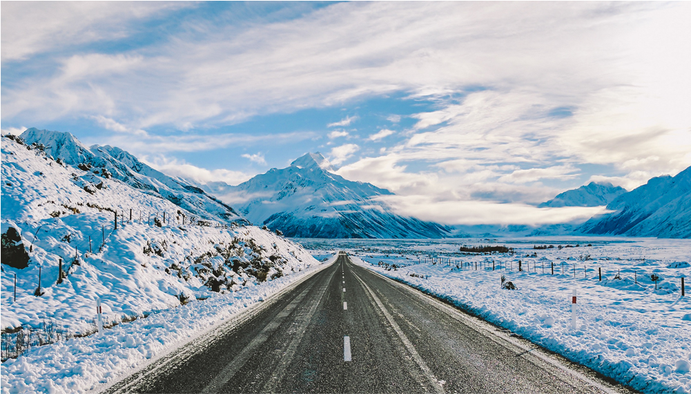 Score 50% - Snow Road Mountain (1000x1000), Png Download