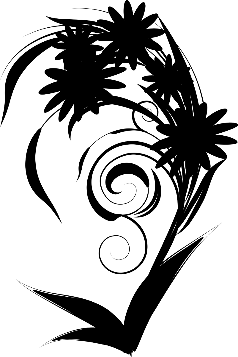 Camomile Silhouette - Heart Vector (801x1200), Png Download