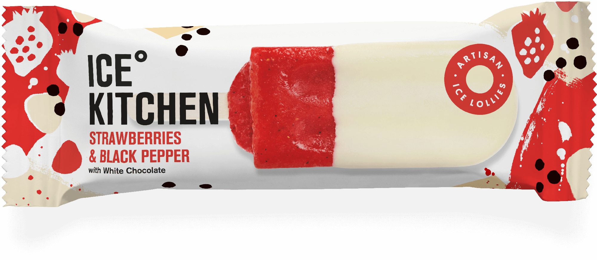 Strawberry & Black Pepper With White Chocolate - Kitchen (2000x874), Png Download