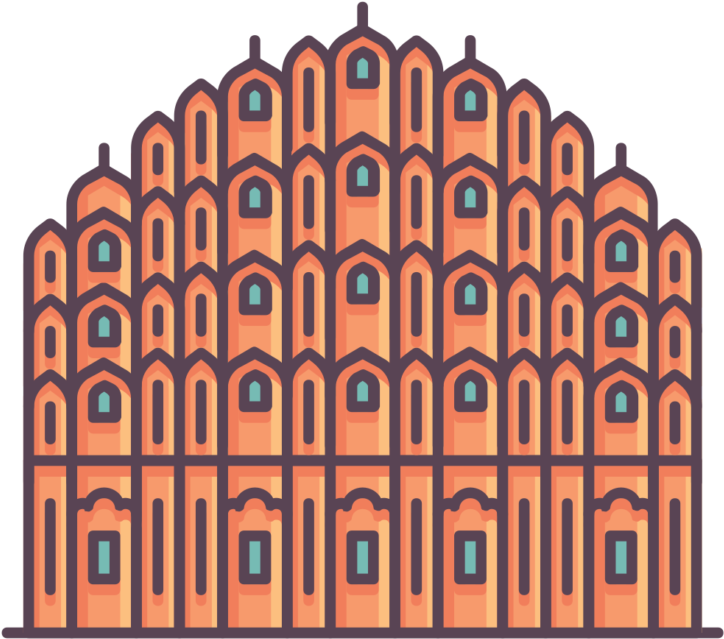 Hawa Mahal, Jaipur - Clipart Of Hawa Mahal (754x700), Png Download