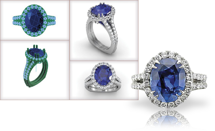 Classic Halo Style Showcasing A Rare Untreated Sapphire - Diamond (748x458), Png Download