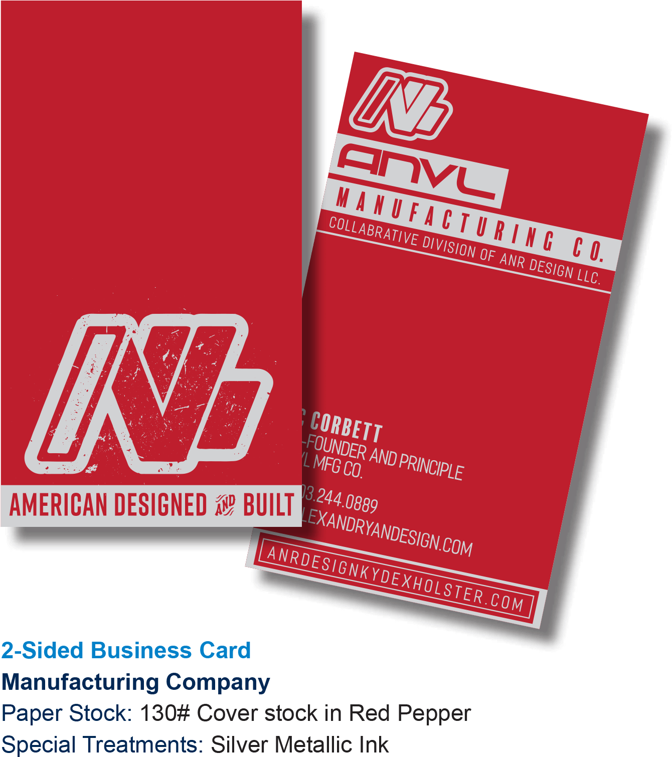 Anvl Manufacturing Business Card Printing Example - Graphic Design (1391x1524), Png Download