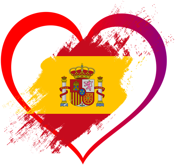 Flag, Heart, Love, Spain, Nation, State Flag, Collage - Spain Flag (720x720), Png Download