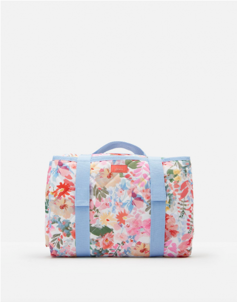 Joules Water Resistant Fold Up Printed Picnic Rug White - Handbag (600x600), Png Download