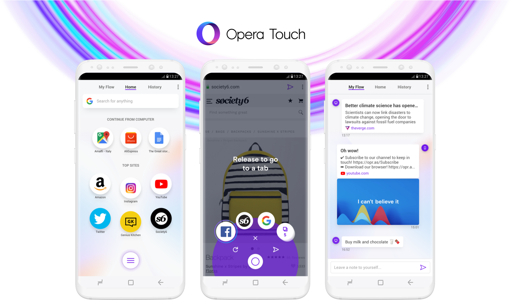 Don't Have Google Play Download The App Here - Flow And Opera Touch (1920x1080), Png Download