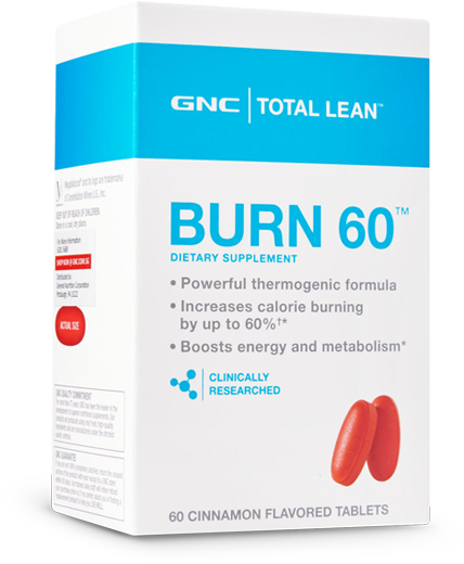 Gnc Total Lean Burn 60™ - Nutrition Facts Label (600x600), Png Download