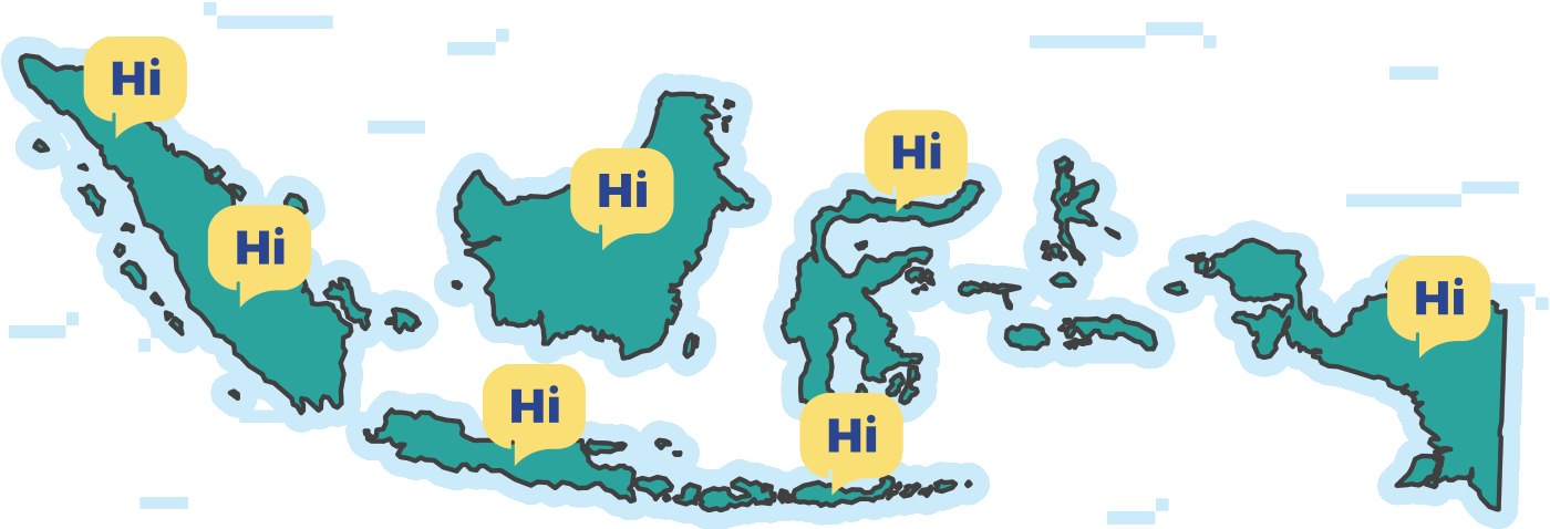 Levelup Map Hi Transparent - Indonesia Religion Map (1400x478), Png Download