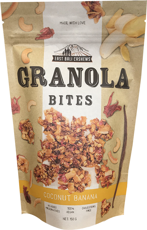 East Bali Cashew Nuts Granola Bites Coconut Banana - East Bali Cashews Popcorn 150g (800x800), Png Download