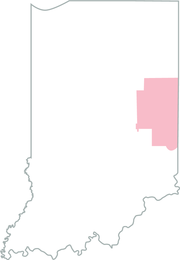 Indiana Districts Map - Transparent Indiana Outline (692x1000), Png Download