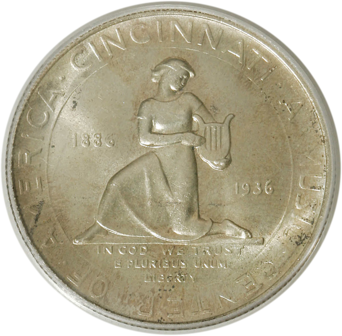 1936 50c Cincinnati - Moneda De Venezuela 1876 (1340x1318), Png Download