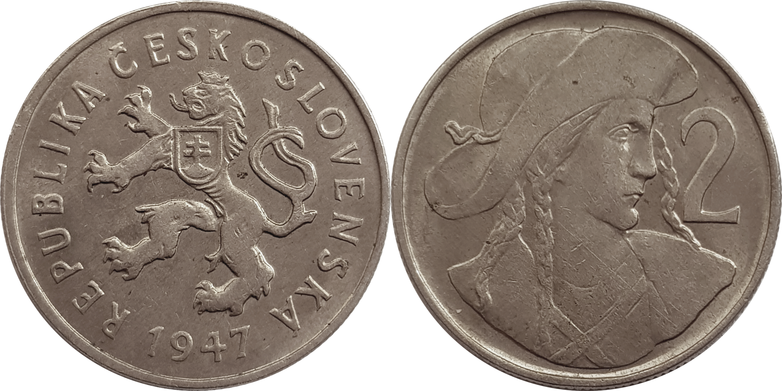 2 Koruny Csk - Mary Groat (3000x1501), Png Download