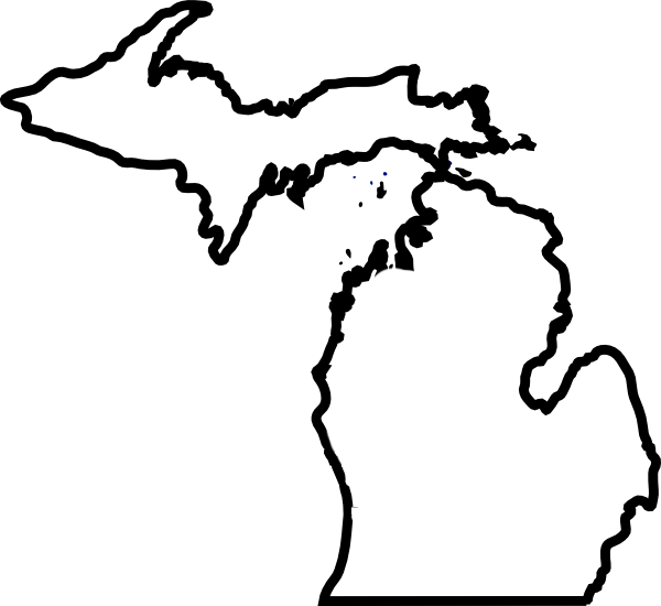 Zap Zone Michigan Map Thick Outline Hi Rh Zap Zone - Michigan Outline Png (600x550), Png Download