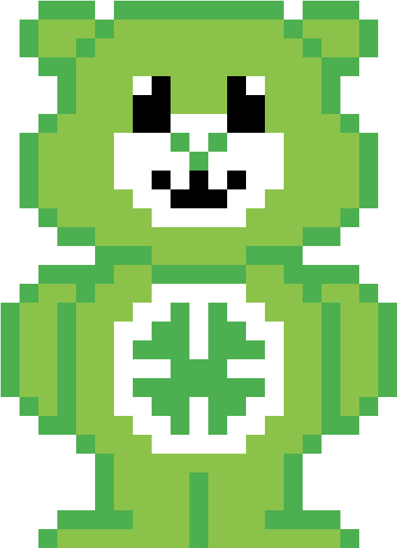 Lucky Care Bear - Care Bear Perler Beads (1188x783), Png Download
