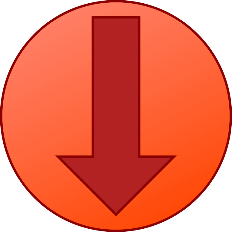 Down Arrow Red - Wikimedia Commons (768x768), Png Download