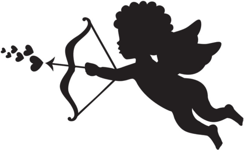 Free Png Download Cupid Silhouette Png Png Images Background - Cupid Silhouette Clip Art (850x525), Png Download