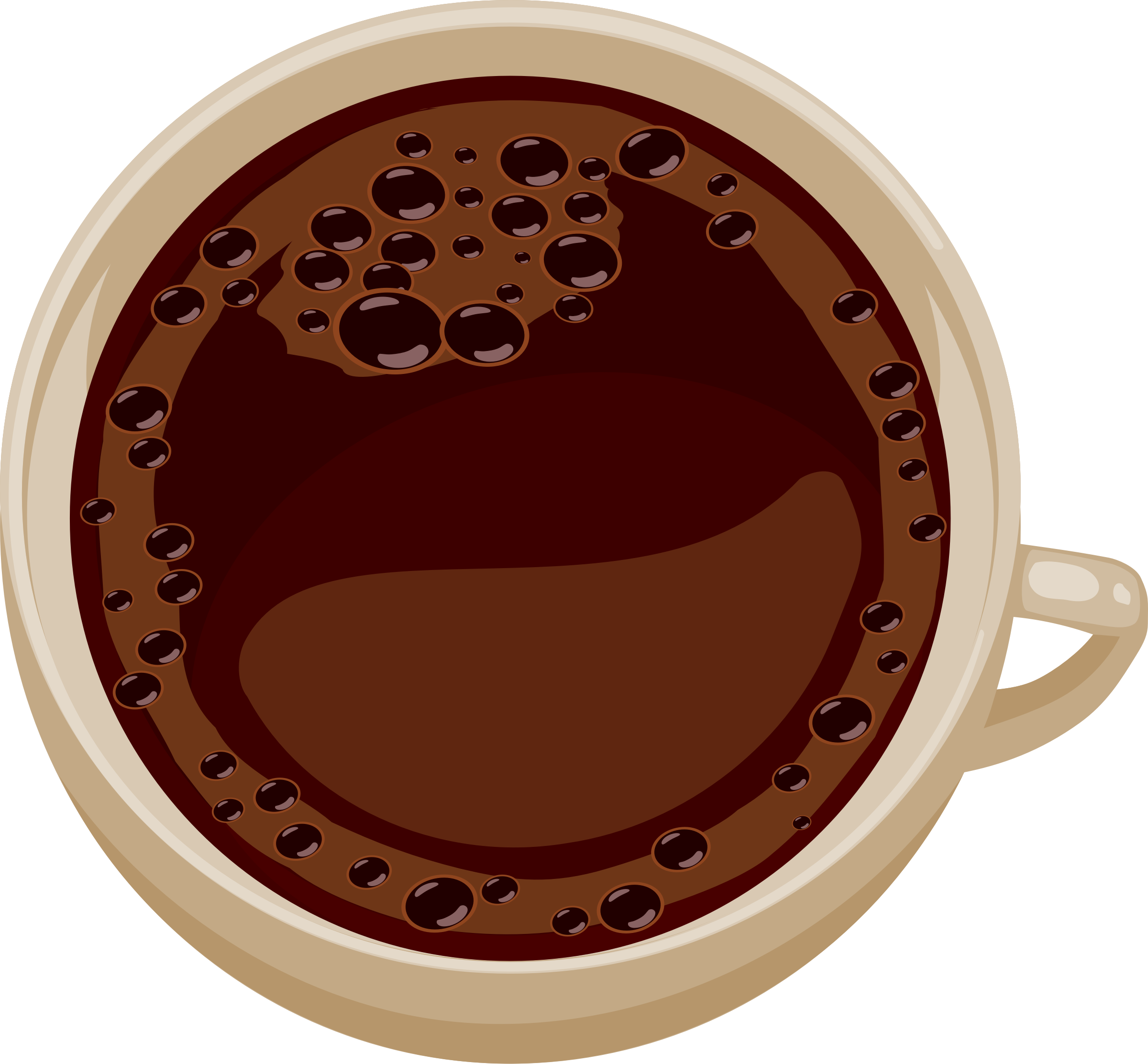Big Image - Coffee Cup Clipart Png Top View (2400x2225), Png Download