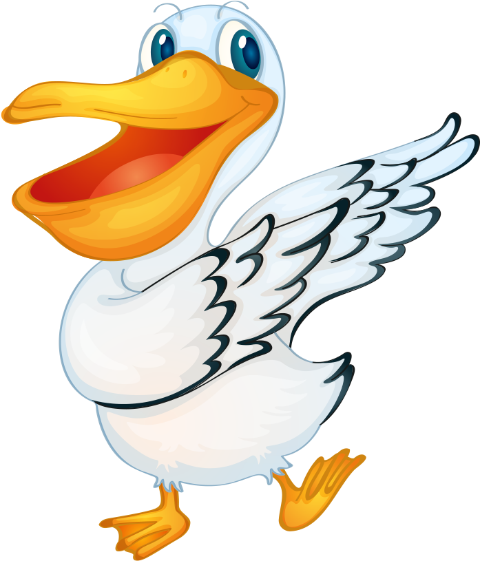 Pelican Clipart Animated - Cartoon Pelican Png (820x820), Png Download